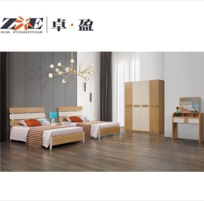 China Sale Competitive Price Contemporary Whole Modern Walnut Color MDF Walnut Color Bedroom Furniture Set for sale