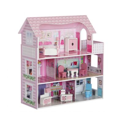 China DIY PLAY 2021 Amazon CE HOT diy dollhouse ASTM EN71 wooden doll house for kids Children's Day Christmas gifts for sale