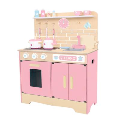 China Preschool Kids Play Set 2022 Best Toys Gifts Wooden Pretend Play Kitchen Set with Cookware Accessories for sale