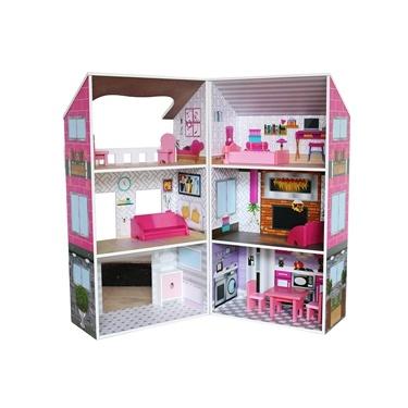 China High Quality Solid Wooden Doll House Doll House Toys Mini Miniature Wooden Furniture Toy Multilevel Solid Wood Doll House for sale