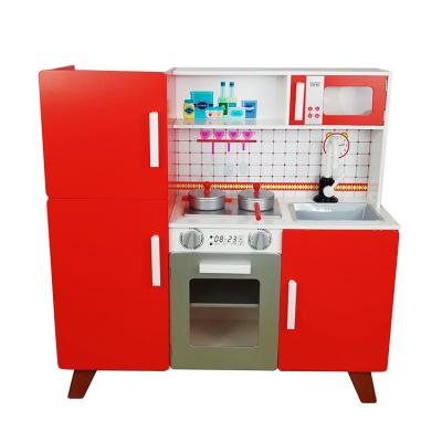 China Wooden kitchen with two pans/two slice new design wooden play kitchen WEIFU children pretend little girls to play kitchen wooden accessories for sale