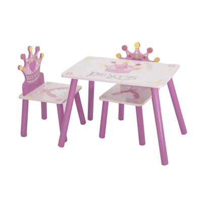 China Modern Kids Study Table And Chairs Design Cheap Price New Wooden Table With Two Chairs for sale