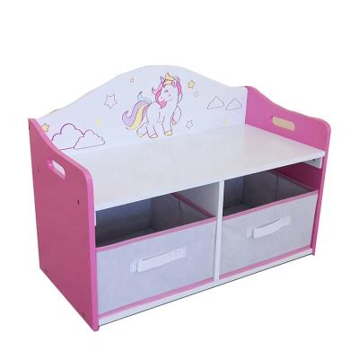 China Cute Multi Viable Kids Storage Box Wooden MDF Storage Furniture For Toys Organizer Storage for sale