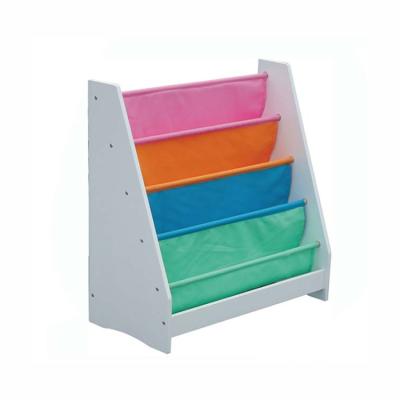 China Modern Custom Colorful Children's Toy Book Storage Wooden Children's Book Shelves Display Rack for sale