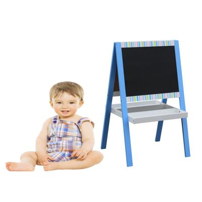 China Interesting And Cute Popular Preschool Furniture Painting Children s Art Easel Blue Wooden Easel for sale