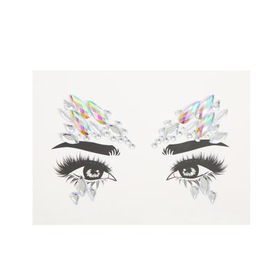 China Rainbow Temporary Adhesive Sticker Temporary Rhinestone Tattoo Sticker Face Jewels High Quality Crystal for sale