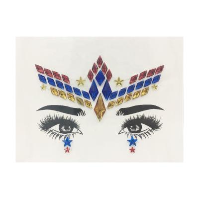 China Self Adhesive Jewels Gem Festival Temporary Wholesale Carnival Rhinestone Face Stickers for sale