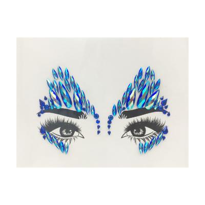 China Crystal Body Art Face Body Jewelry Acrylic Stickers Temporary Custom Rhinestone Tattoos Designs for sale