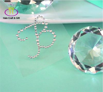 China Wholesale Decorative Diamond Crystal Alphabet Letter Sheets Removable Sticker Decal for sale