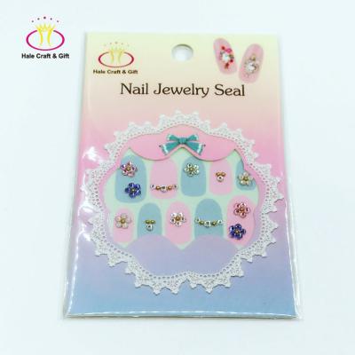 China Nail Art Hot Sale Diamond Rhinestone Finger Nail Art Design Stickers 3D Sticker for sale