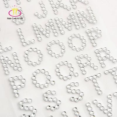 China Custom Rhinestone ABC Crystal Letters DIY Decorative Sticker Craft 3D Alphabet Stickers for sale