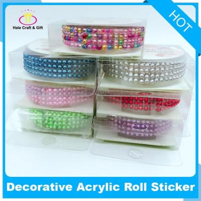 China Decorative Sticker Wholesales Gem Crystal Bling Rhinestone Sticker Sheet Self Adhesive Roll for sale