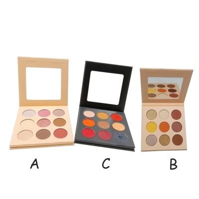 China Makeup Eyeshadow Cosmetics Waterproof Custom Glitter 9 Colors Pigmented Eyeshadow Palettes Private Label for sale