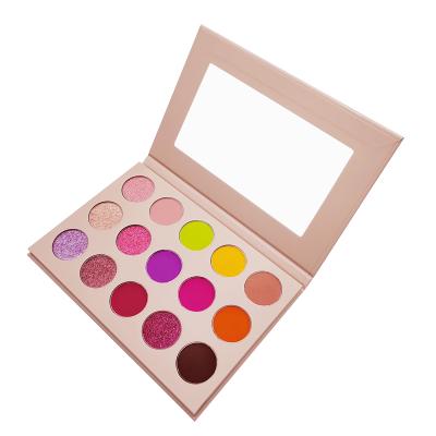 China New Waterproof Make Up Eyeshadow Cosmetics Glitter 15 Colors Private Label Custom Eyeshadow Palette for sale