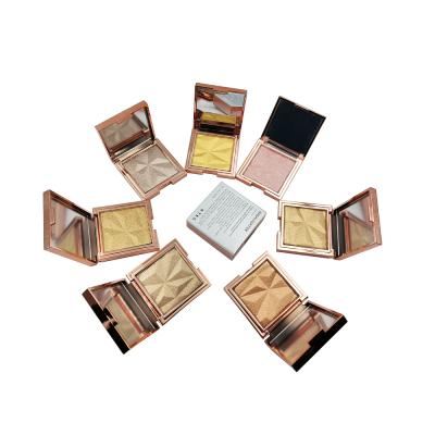 China Sunscreen Wholesale Pressed Makeup Bronzer Powder Private Label Glow Bar Single Highlighter Palette for sale