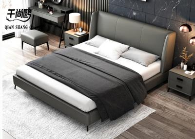 China Low Key Gray King Size Upholstered Beds home furnitures European style for sale