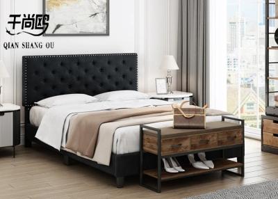 China Camas tapizadas tela cómoda/diseño de costura del botón del tirón de la cama de plataforma en venta