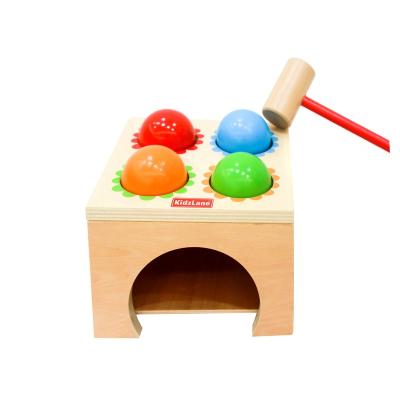 China 2021 New Arrival Cute Baby Beat-a-mole Game Toy Set Bench Wooden Hammer Hit Toy for sale