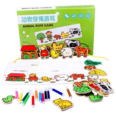 China Have the physical training children's puzzle game to improve the color of Brain Coordination Color Rope Game of hand dexterity to cognize to improve your child's imaginat for sale