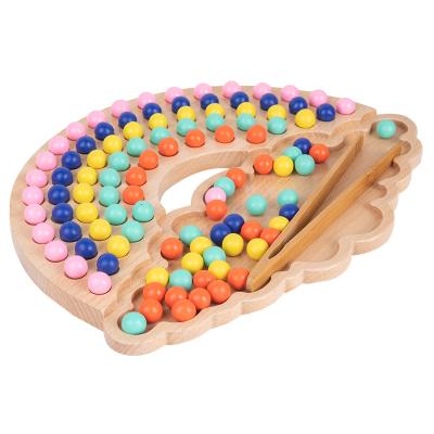 China Counting Board Wooden Rainbow Beads Game Puzzle Children Early Education Toys for sale