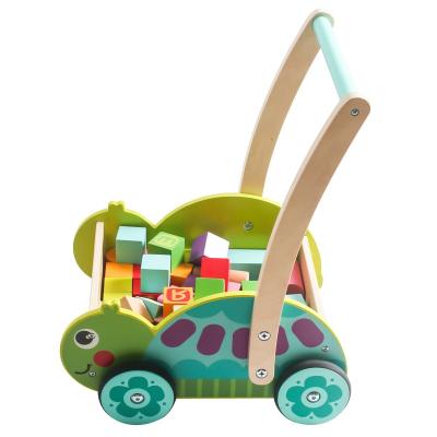 China 2021 Walker Made In China Lovely Wooden Animal Baby Walker Preschool Toys For Kids Cart for sale