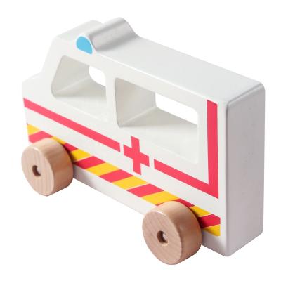 China Car Toys Wholesale Children Learning Ambulance Wooden Car Educational Toys For Children for sale