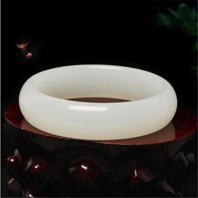 China CLASSIC Natural Sheep Big Jade Bracelets Female Hetian Bracelet White Jade Afghan Bracelet for sale