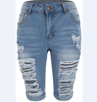 China Color Fade Proof European And American Women Jeans Waist Pants High Tops Ripped Stretch Jeans Women for sale