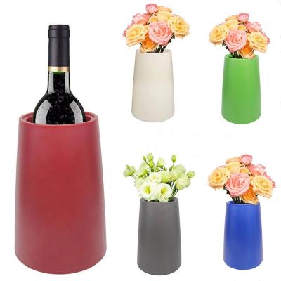 China New Style 2in1 Wine Vase Design Small Mini Ice Champagne Beer Bucket Viable Cooler Cooler Factory Direct Part With Reusable Cooling Bag for sale