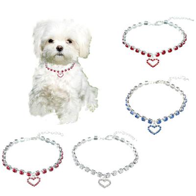 China Personalized Cat and Dog Jewelry Pet Necklace Heart Pendant Pet Supplies Teddy Dog Collar Necklace Dog Jewelry Accessories for sale