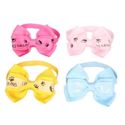 China High Quality Durable Cute Colorful Adjustable Folder Pet Double Claw Bow Tie for sale