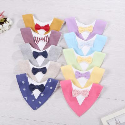 China High Quality Stocked Wholesales Gentleman Triangle Dog Cat Scarf Bandana With Bowknot For Pets Dogs Cats for sale