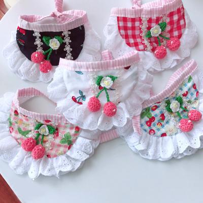 China Viable Soft Lace White And Cute Pink Pet Scarf Bandana For Pets Dogs Cats for sale