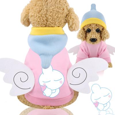 China Dogs Wholesales Halloween Cloth Pink Baby Bottle Angle Wing Cosplay Dog Where Clothes Coat Hoodies for sale