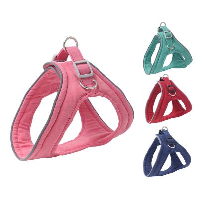 China Sustainable Wholesales Durable Reflective Soft Suede Dog Anti - Explosion Harness For Pet for sale