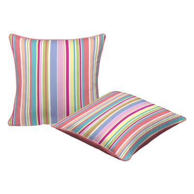 China Simple Outdoor Waterproof Bright Striped Tile Blanket Pillow Patio Cushion Cover for sale