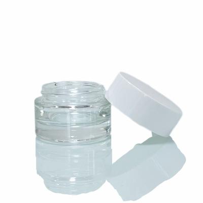 China Factory price cosmetic packaging 15g luxury clear color empty cosmetic thick bottom eye cream jar container for sale