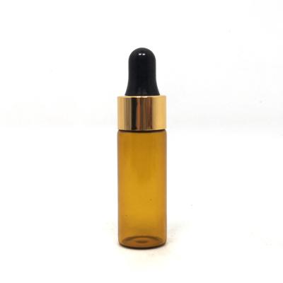 China Essential Oil Cosmetic Custom Tester Glass Vial With Dropper Amber Screen Printing Personal Care Packaging for sale