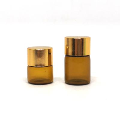 China Vial Small Mini Essential Oil Perfume 1ml Fancy Bottle Amber Glass Essence Oil Massage Bottle Cosmetic Bottle 1ml 3ml 5ml for sale