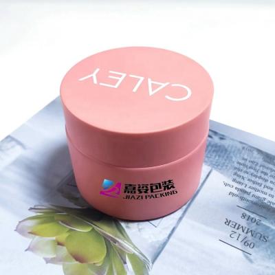 China Metallic Pink Lid 50g 100g Clay Cream Jar Skin Care Skin Care Cream Frosted Glass Cosmetic Jar for sale