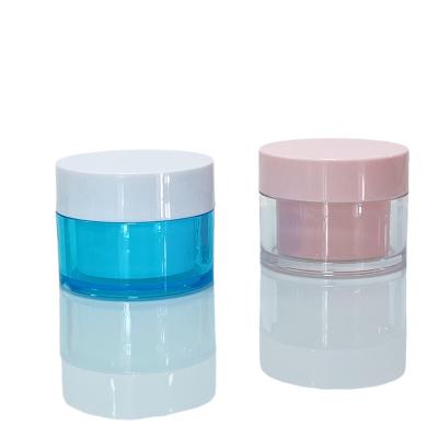 China Double Wall Cosmetics Cream Jar 20g 30g 50g Food Grade Candy /Tea Container Plastic Jars for sale