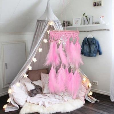 China Europe Handmade Hot Sale Beautiful Dream Catcher Wall Hanging Feathers 15cm Big for sale