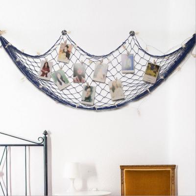 China Europe 100*200cm Blue Ivory Ivory Hanging Picture Shows Fish Netting Picture Frame Wall Birthday Ocean Theme Party Home Decorations for sale