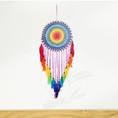 China Europe 40cm Rainbow Wall Decorations Dream Catcher For Bedroom for sale