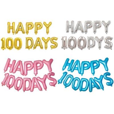 China Gift Toy Happy 100 Days Foil Balloon Set Helium Party Decoration Balloons for sale