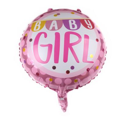 China Gift Toy High Quality 18 Inch Boy Girl Baby Shower Foil Balloon Multi Styles Round Shape For Gender Reveal Girl Or Boy Baby Shower Party for sale