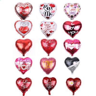 China 18 Inch Heart Shaped Gift Toy Foil I LOVE YOU Balloon For Wedding Valentine's Day Decorations for sale