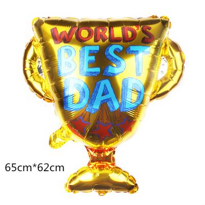 China Best Gift Toy New Design Father's Day Dad Trophy Foil Balloon For Father's Day Party Decoration for sale