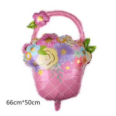 China Gift Toy New Arrive Mother's Day Flower Basket Foil Balloon For Mother's Day Party Decoration for sale