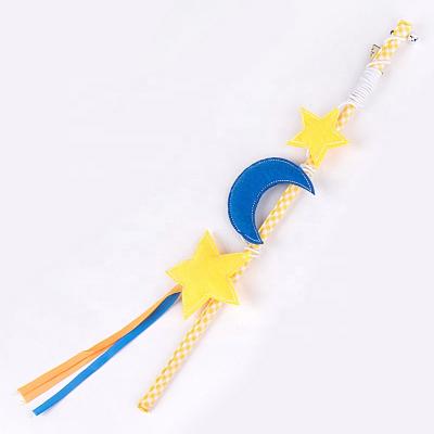 China Viable Canopy Stars and Moon Cat Stick Training Interactive Funny Funny Cat Artifact Funny Cloth Cat Toy for sale